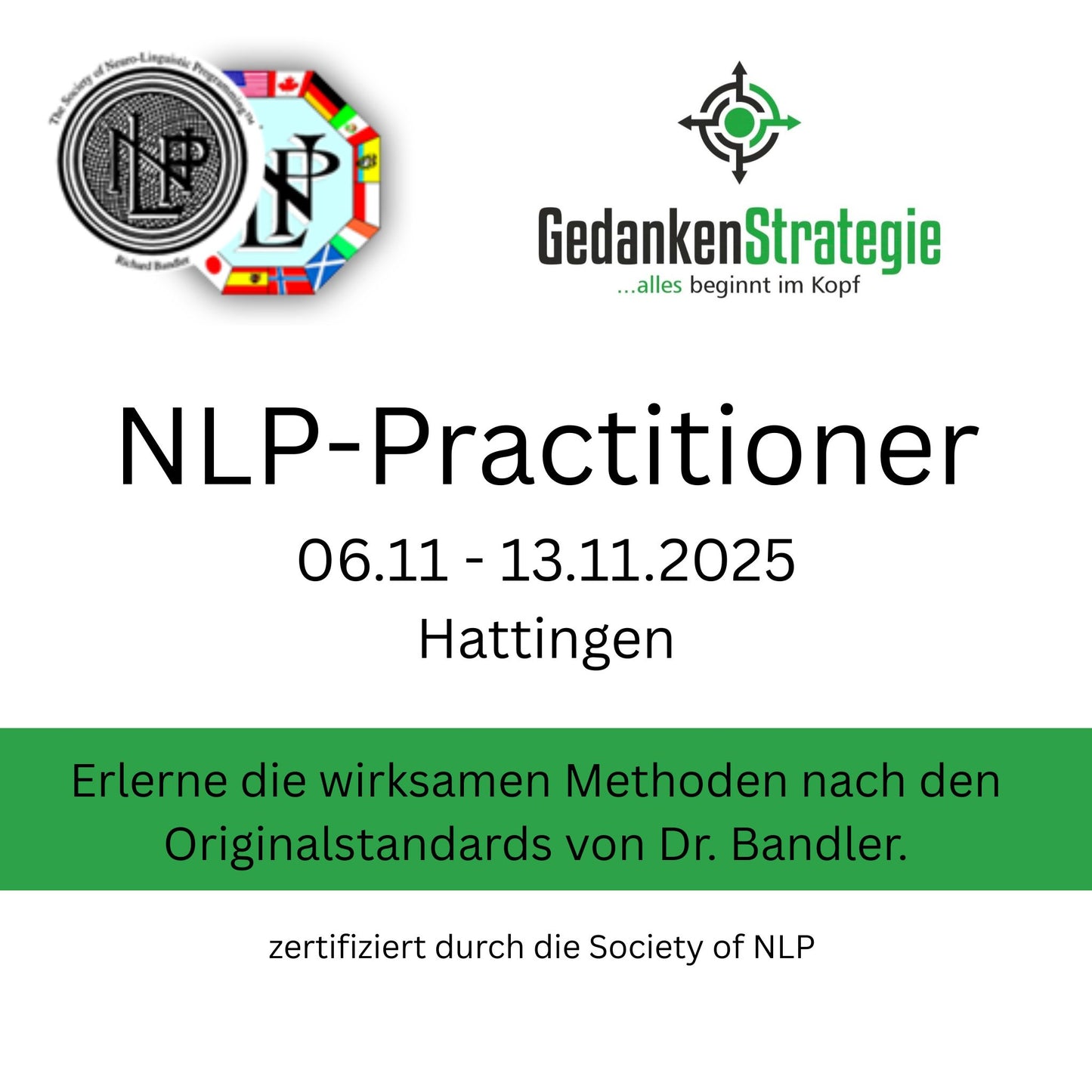 NLP- Practitioner Ausbildung 06.11.2025 - 13.11.2025