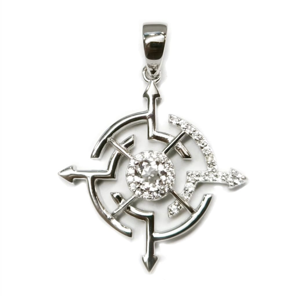 Kettenanhänger "KompassJuwel" Silber mit Zirkonia