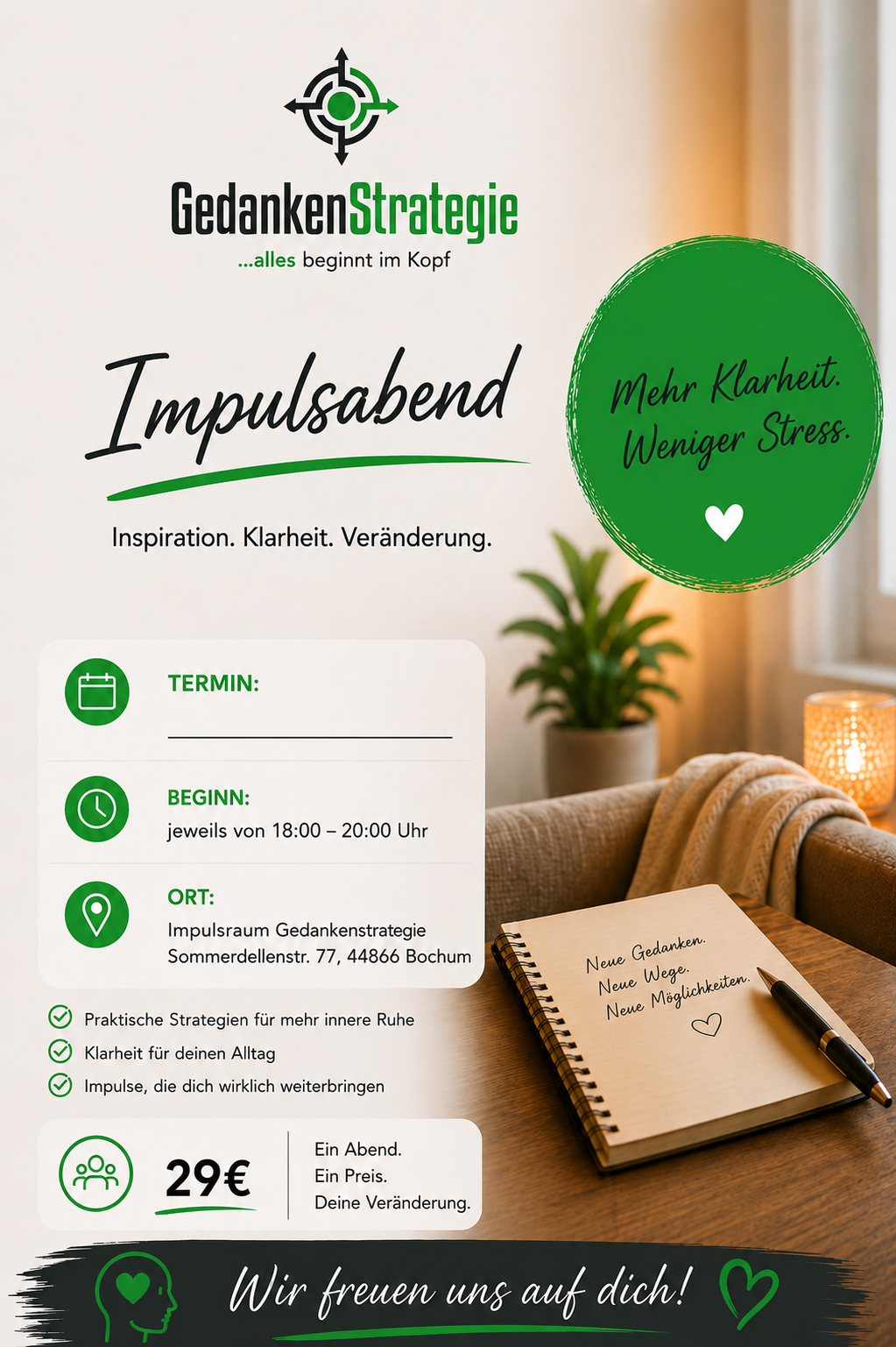 Impulsabende zum Thema Stresskompetenz und Kommunikation