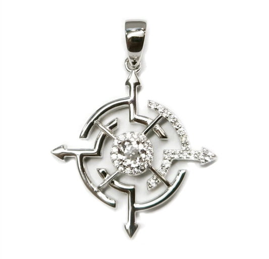 Kettenanhänger "KompassJuwel" Silber mit Zirkonia
